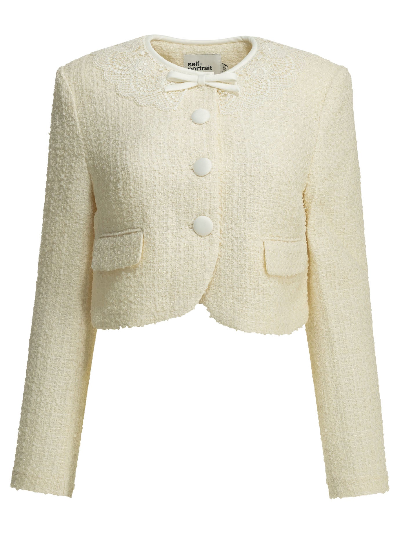 Bouclé blazer with lace details Jackets and Coats
