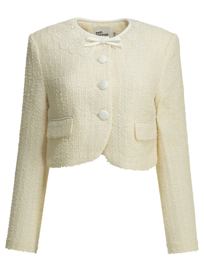 Bouclé blazer with lace details Jackets and Coats