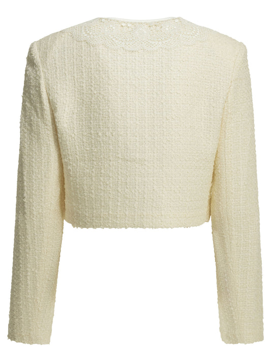 Bouclé blazer with lace details Jackets and Coats
