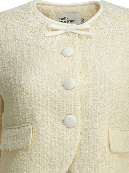 Bouclé blazer with lace details Jackets and Coats