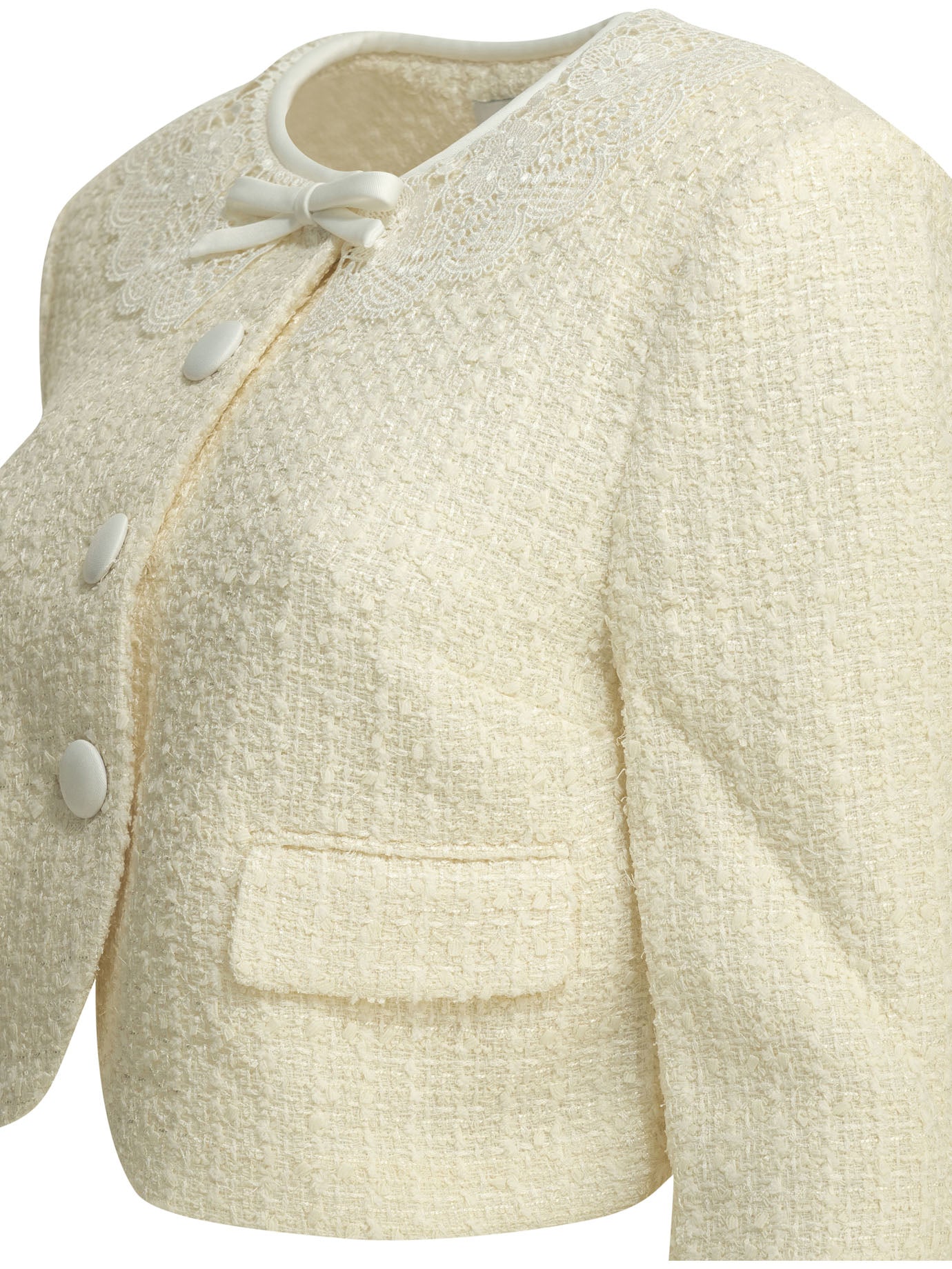 Bouclé blazer with lace details Jackets and Coats