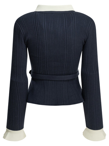 Woven knit cardigan Knitwear