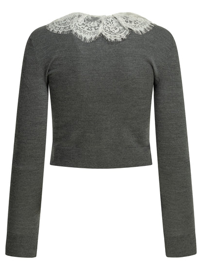 Sweater with lace collar Knitwear