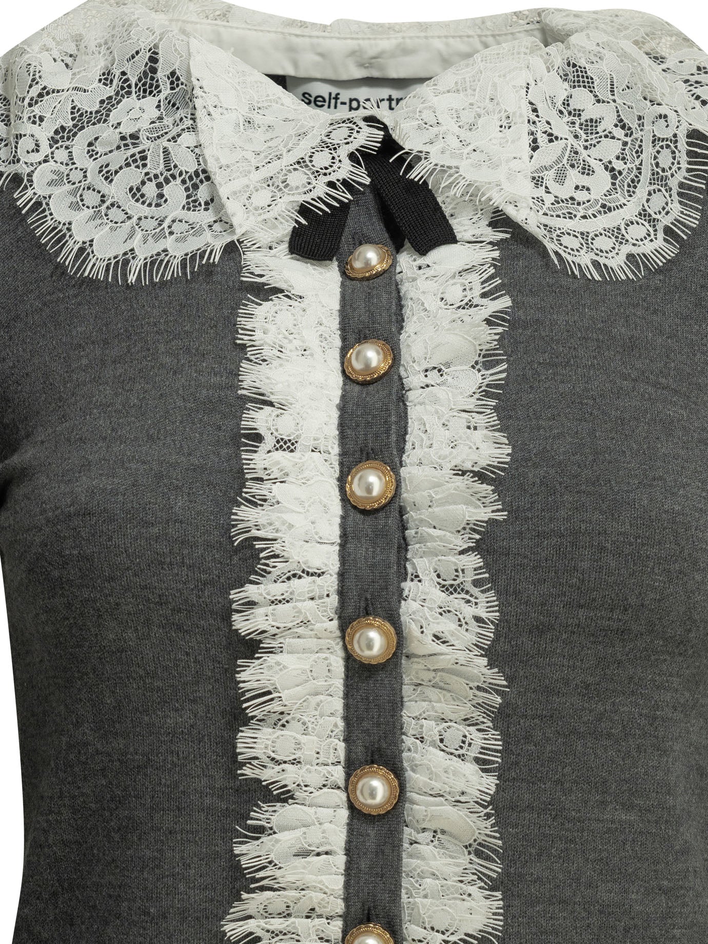 Sweater with lace collar Knitwear