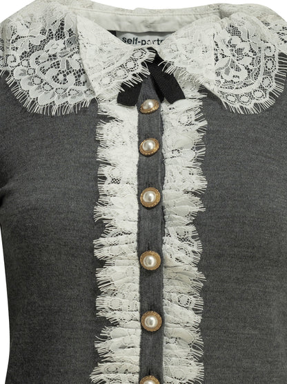 Sweater with lace collar Knitwear