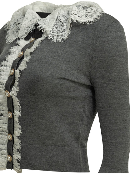 Sweater with lace collar Knitwear