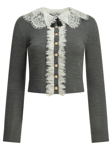 Sweater with lace collar Knitwear