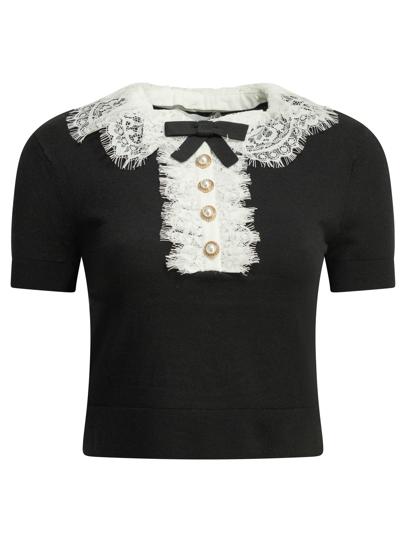 Sweater with lace collar Knitwear