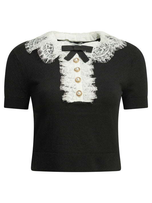 Sweater with lace collar Knitwear