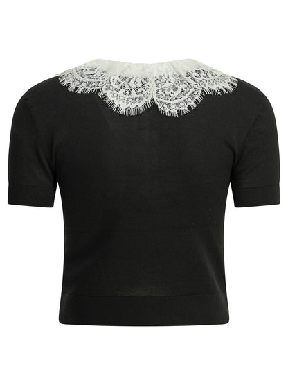 Sweater with lace collar Knitwear