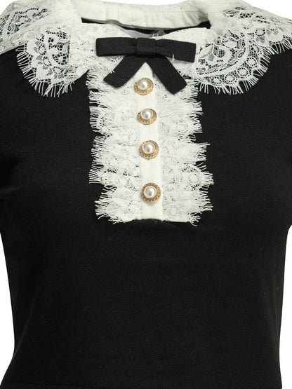 Sweater with lace collar Knitwear