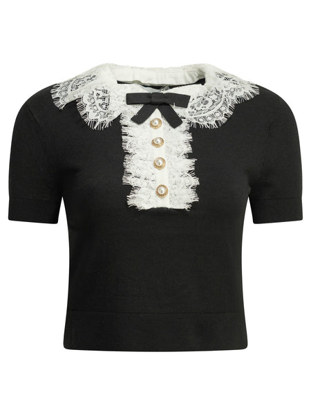 Sweater with lace collar Knitwear
