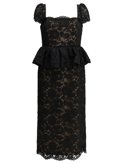 Midi-length sheath dress with ruffles Dresses