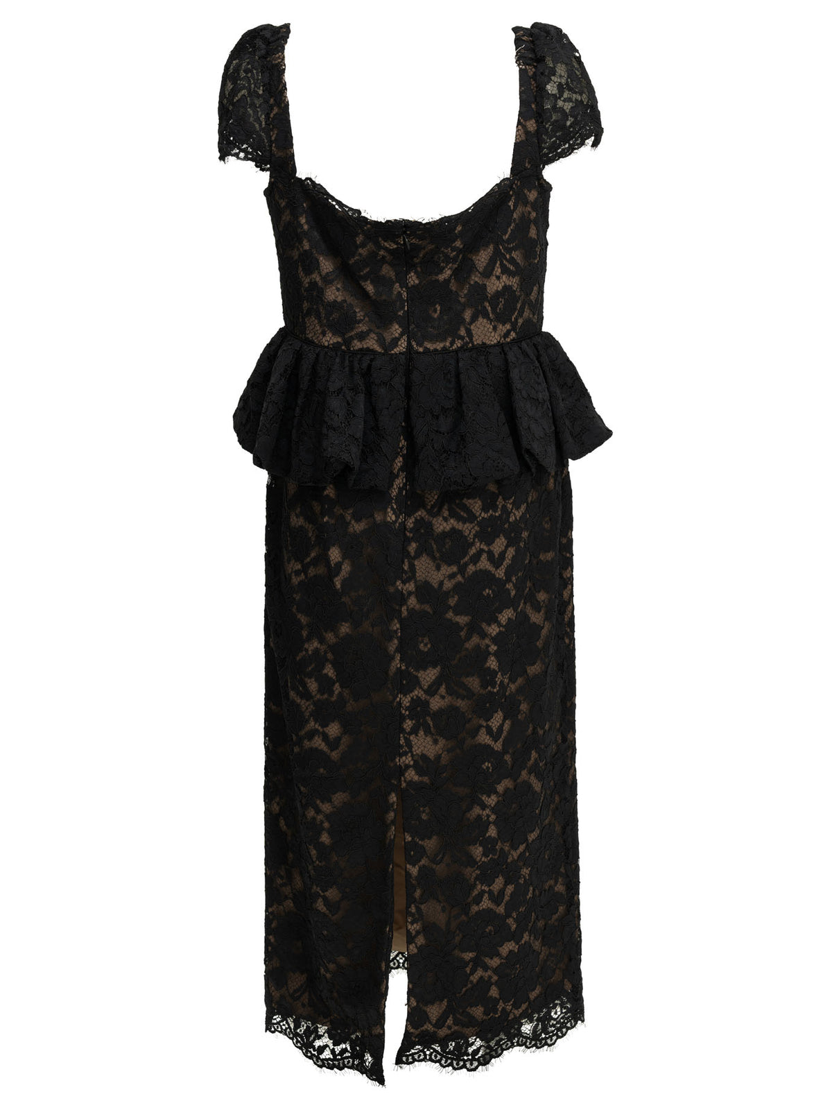 Midi-length sheath dress with ruffles Dresses