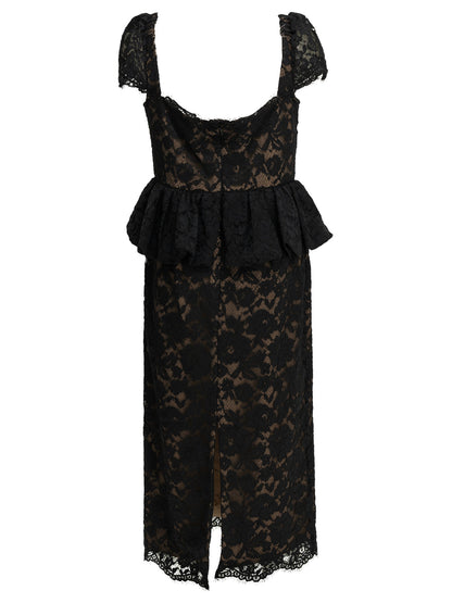 Midi-length sheath dress with ruffles Dresses