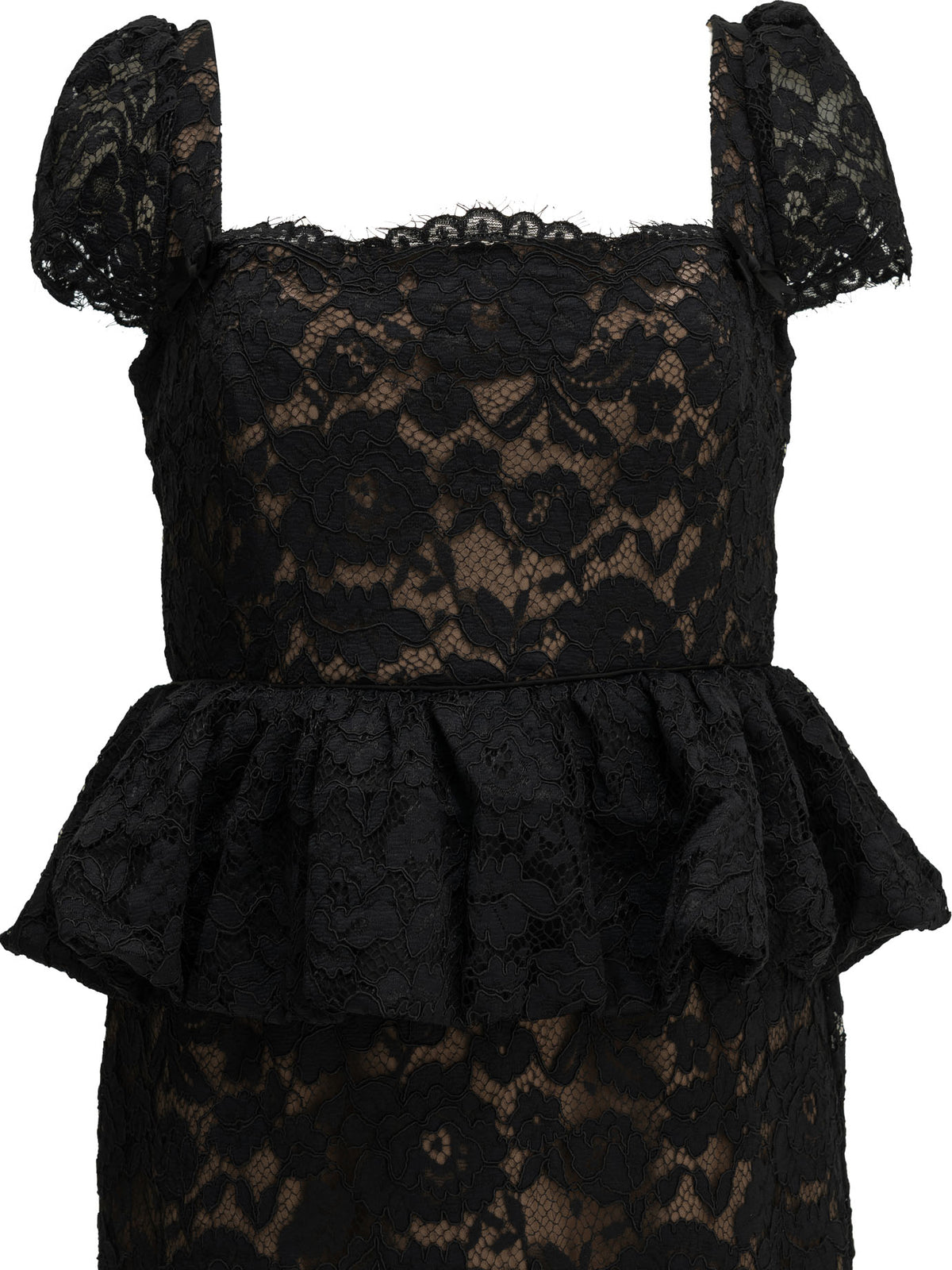Midi-length sheath dress with ruffles Dresses