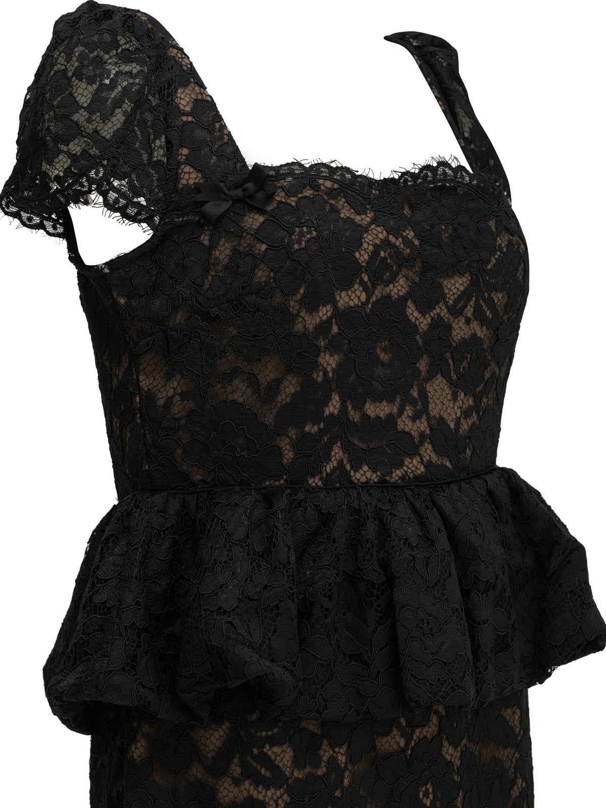 Midi-length sheath dress with ruffles Dresses