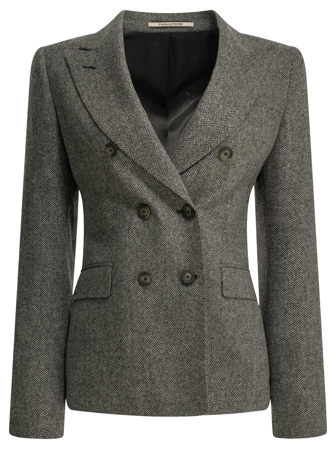 Double-breasted herringbone blazer Jackets and Coats