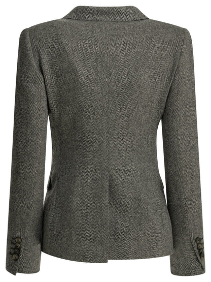 Double-breasted herringbone blazer Jackets and Coats