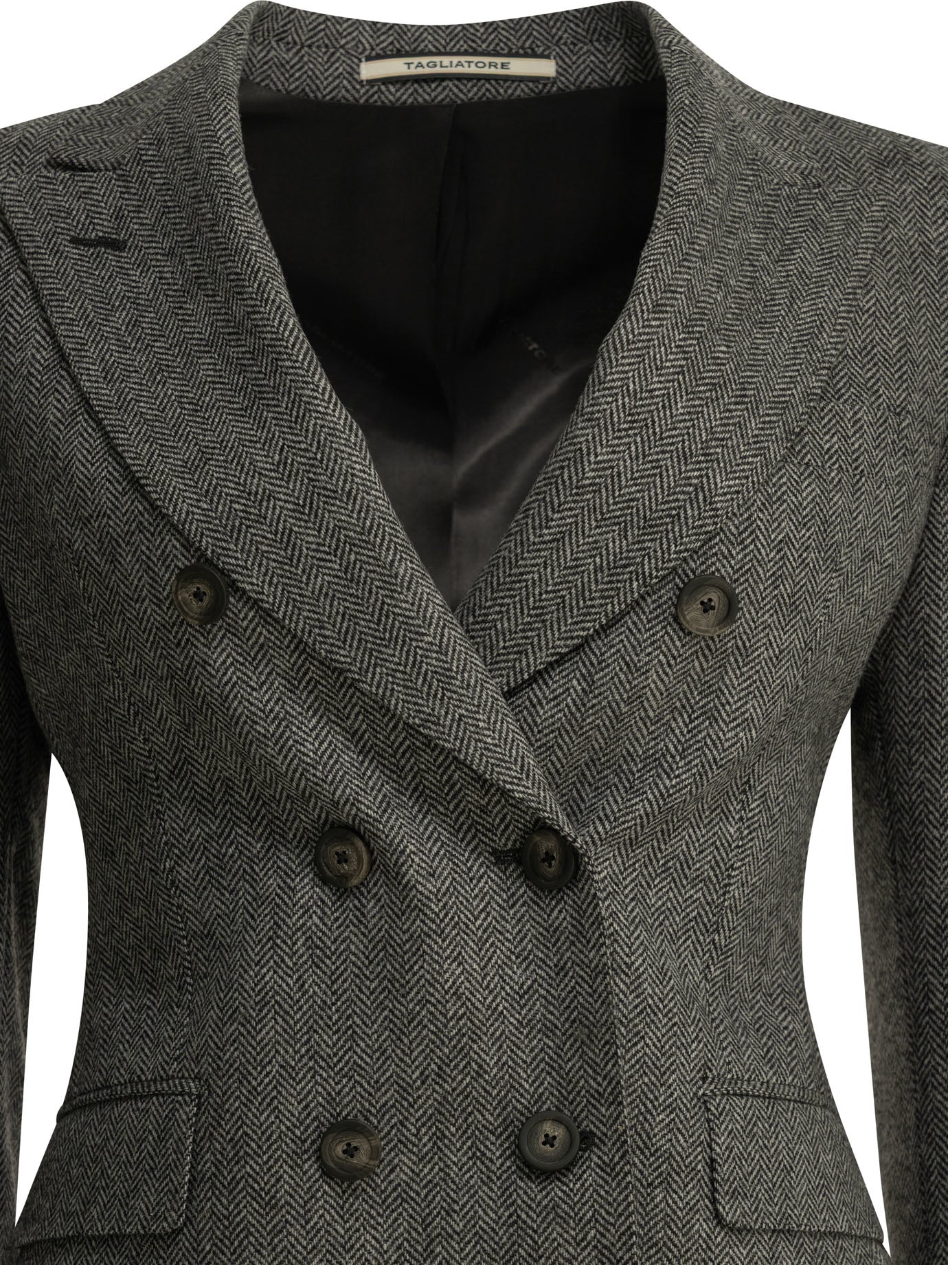 Double-breasted herringbone blazer Jackets and Coats