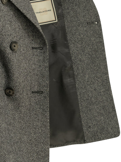 Double-breasted herringbone blazer Jackets and Coats