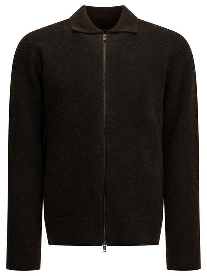 Wool Sweater with a Zipper Knitwear