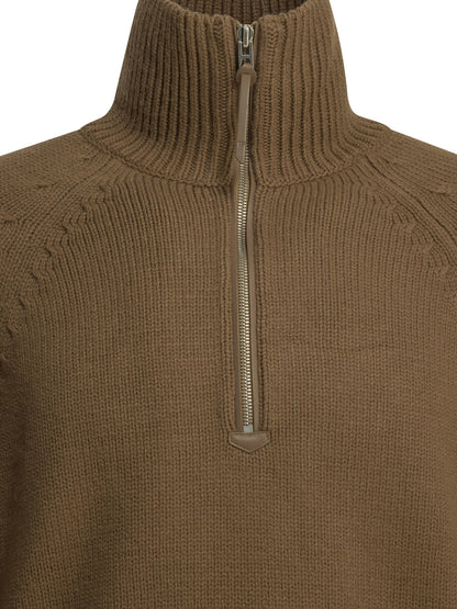 Cashmere wool blend half-zip sweater Knitwear