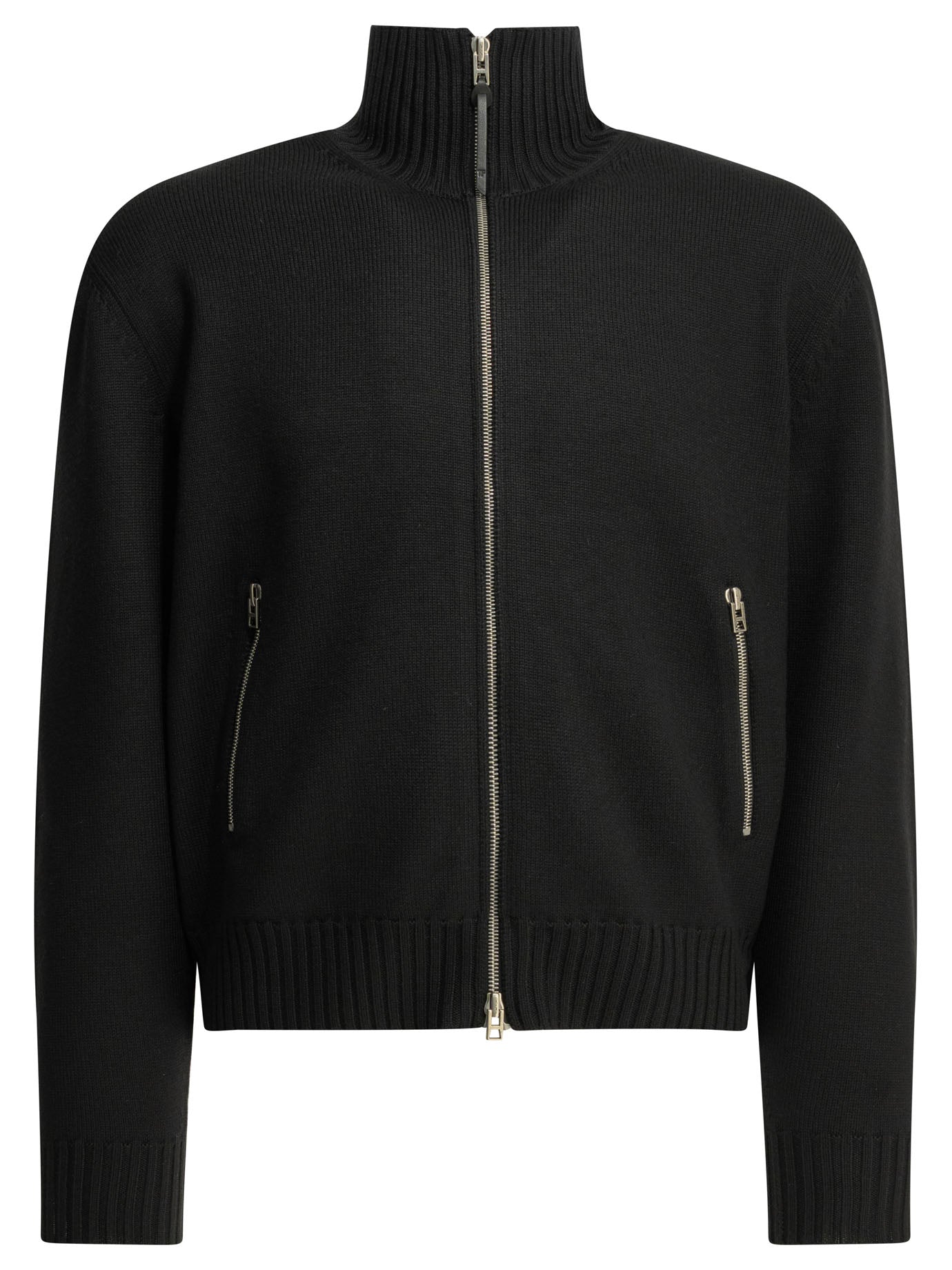 Wool Sweater with a Zipper Knitwear