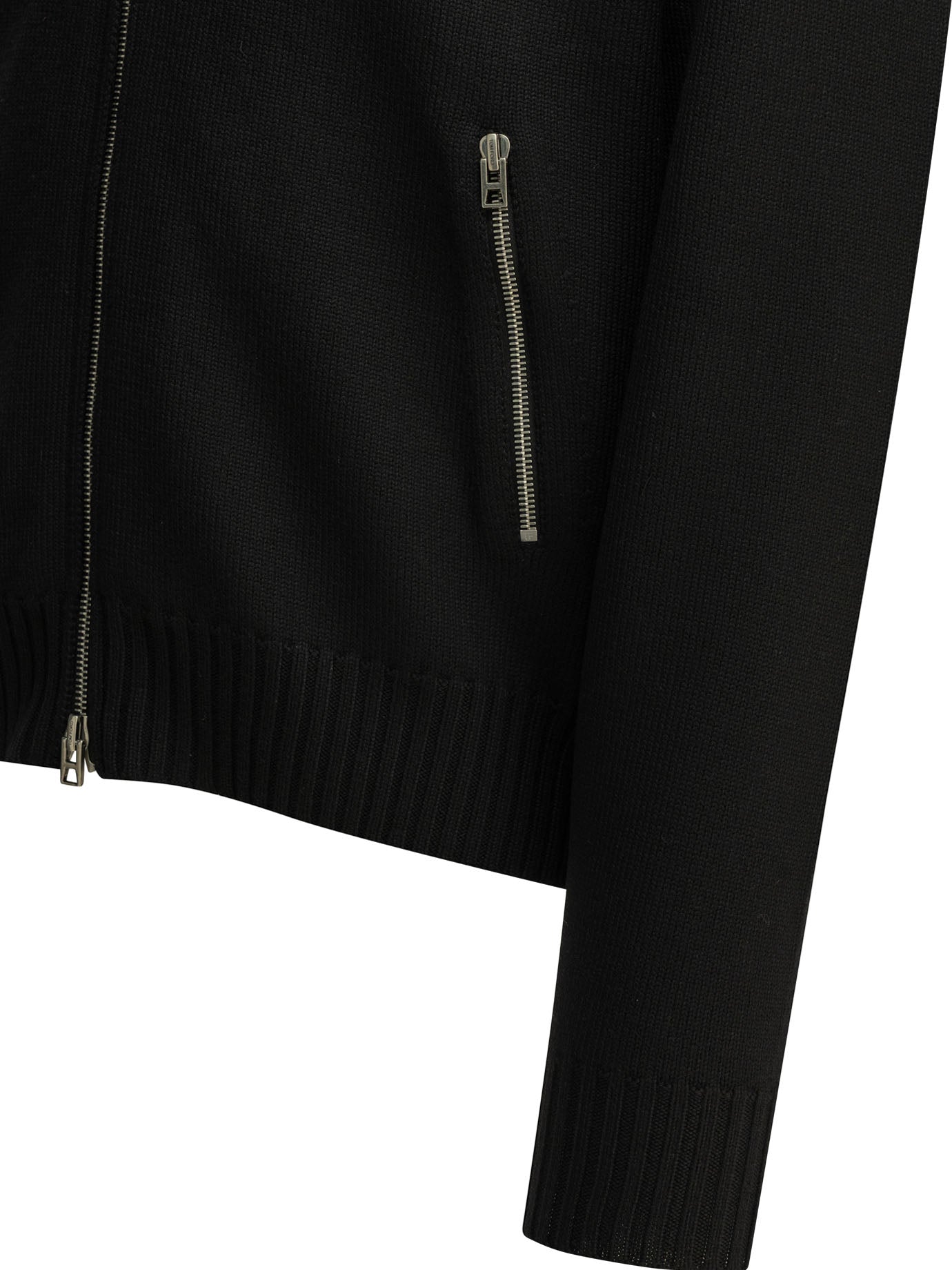 Wool Sweater with a Zipper Knitwear