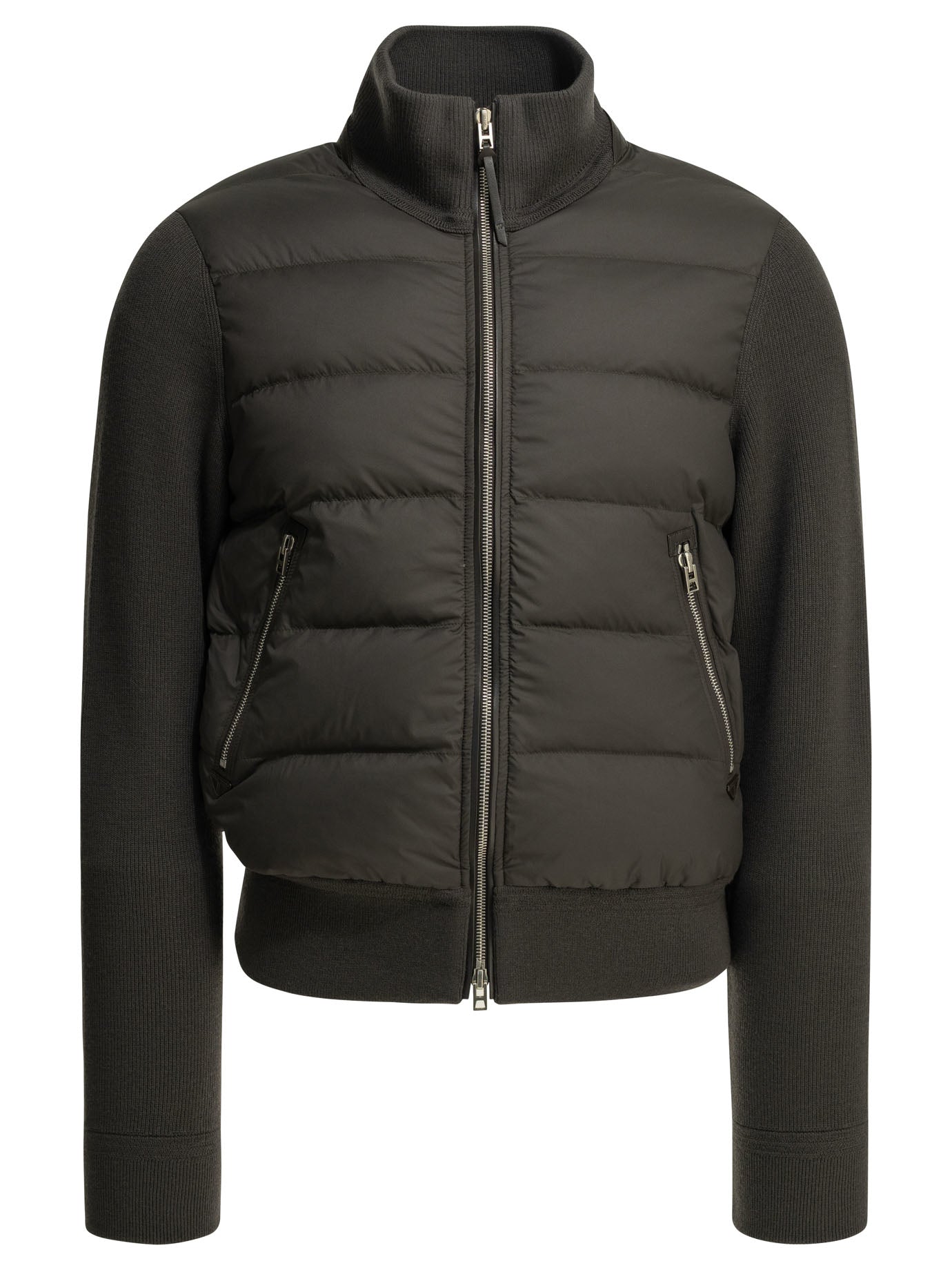 Nylon and wool short down jacket Jackets and Coats