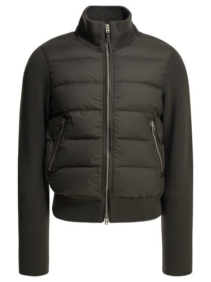 Nylon and wool short down jacket Jackets and Coats