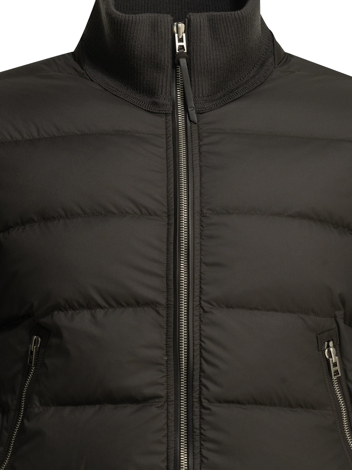 Nylon and wool short down jacket Jackets and Coats