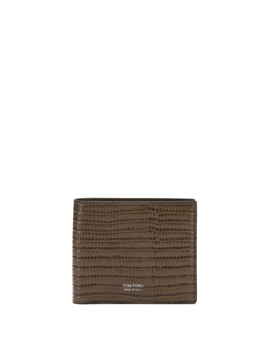 Crocodile-effect bi-fold wallet Wallets & Card holders