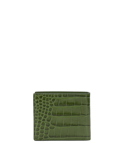 Crocodile-effect bi-fold wallet Wallets & Card holders