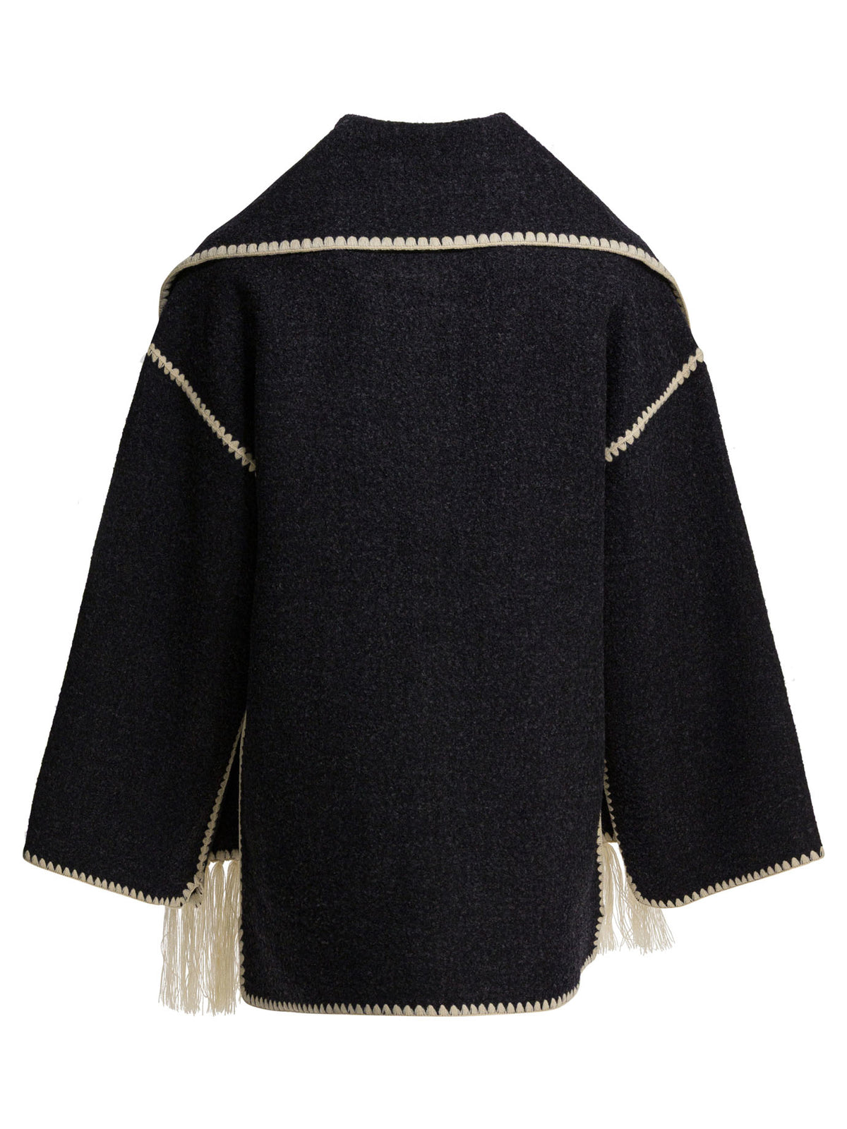 Short coat with attached scarf Jackets and Coats