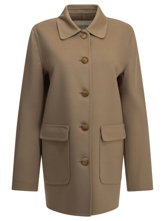 "VLogo" Short Coat Jackets and Coats