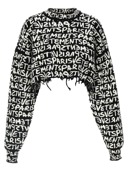 'Vetements Paris Monogram' cropped sweater Sweater, cardigans