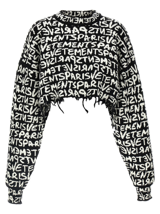 'Vetements Paris Monogram' cropped sweater Sweater, cardigans