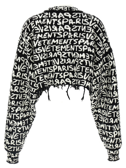 'Vetements Paris Monogram' cropped sweater Sweater, cardigans