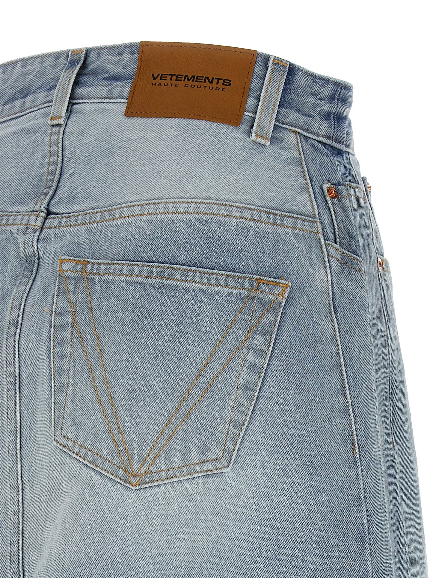'Destroyed Denim Maxi Skirt' skirt Skirts