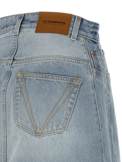 'Destroyed Denim Maxi Skirt' skirt Skirts