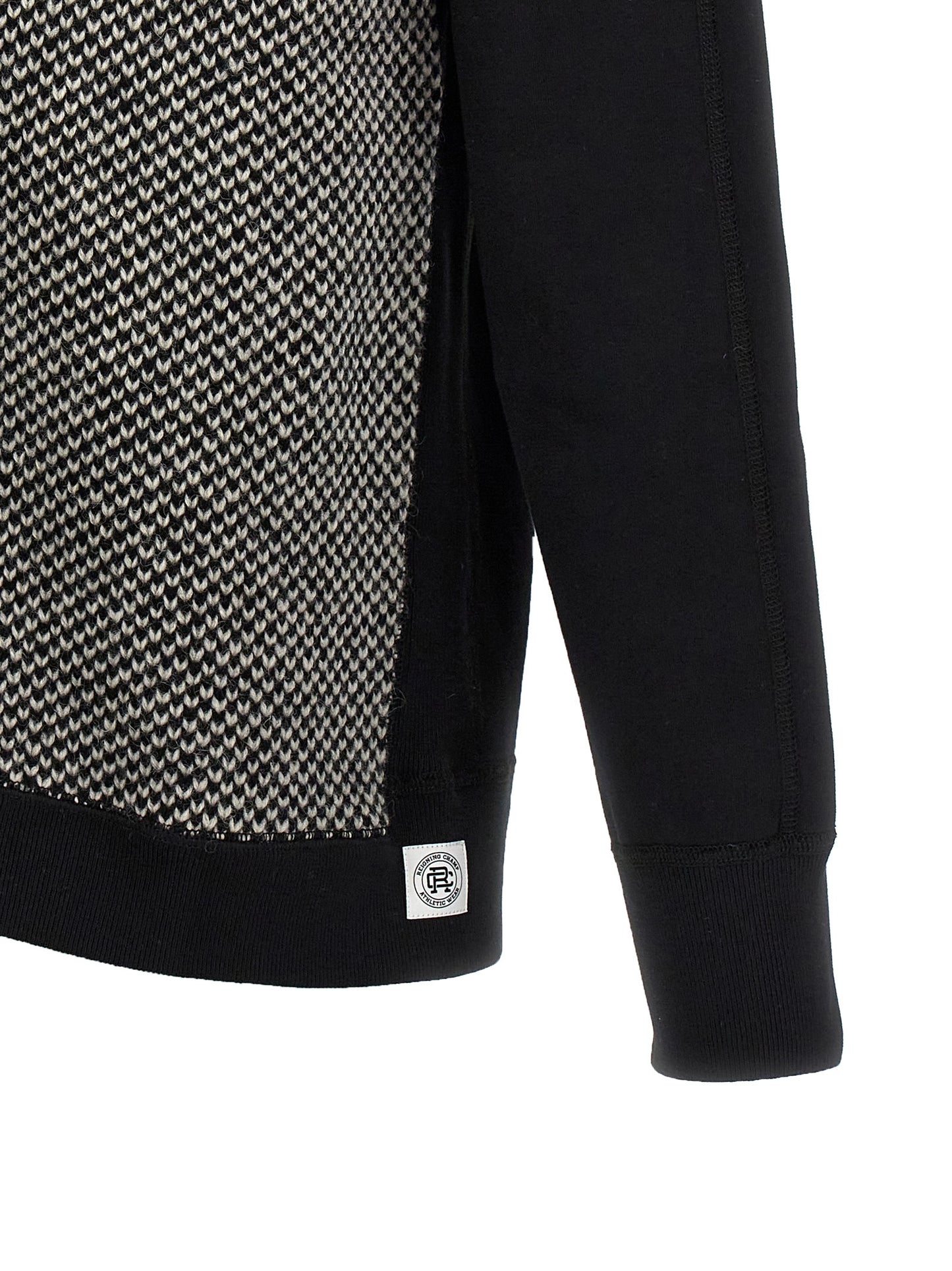 Jacquard insert hoodie Sweatshirt