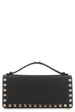 Valentino Garavani Rockstud leather wallet on chain