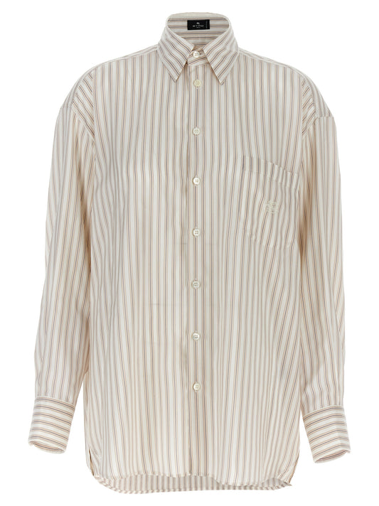 Logo embroidery striped shirt Shirt, blouse