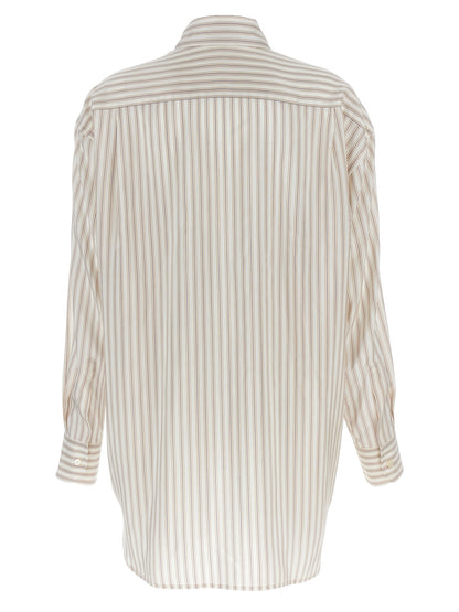 Logo embroidery striped shirt Shirt, blouse