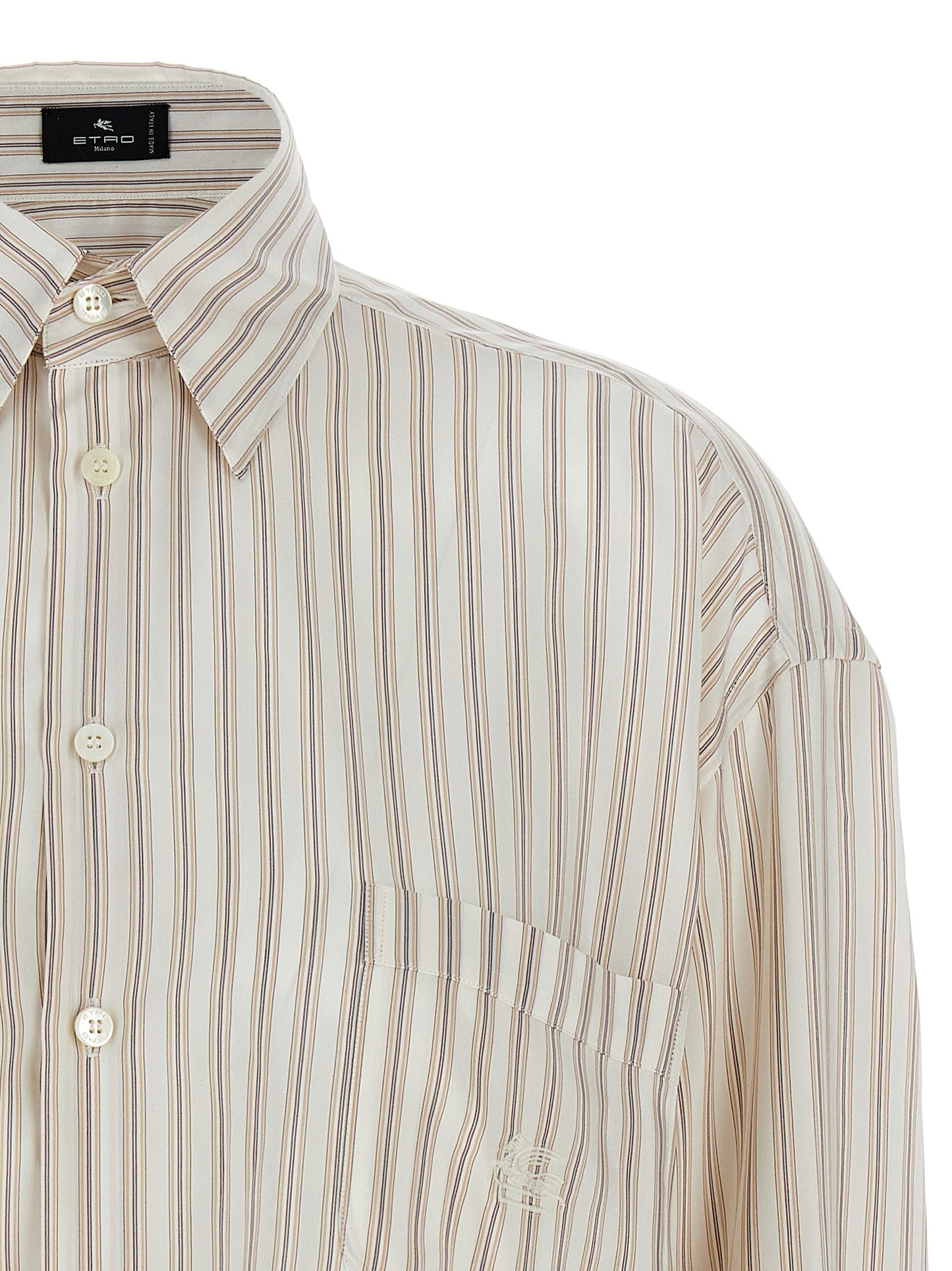 Logo embroidery striped shirt Shirt, blouse