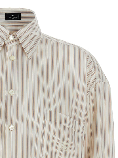 Logo embroidery striped shirt Shirt, blouse