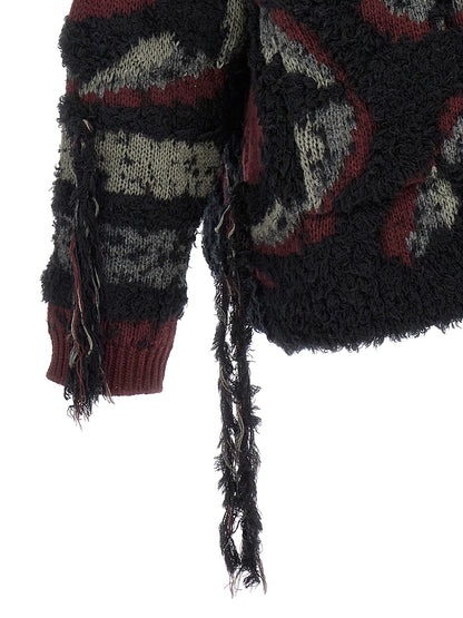 Fringed oversized cardigan Sweater, cardigans