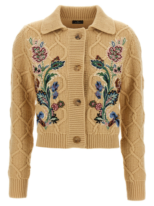 Floral embroidery cardigan Sweater, cardigans