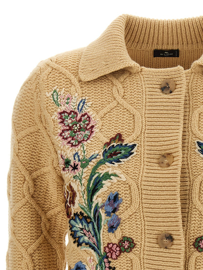 Floral embroidery cardigan Sweater, cardigans